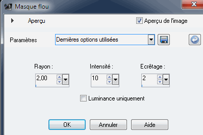 Masque flou